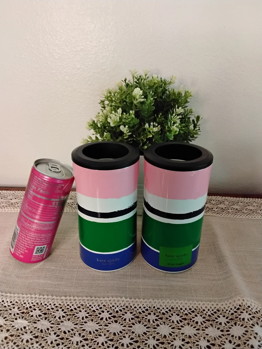 kate spade Pink & Green Striped Drink Huggers (Set of 2)